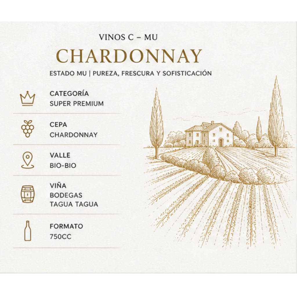 Vinos C MU Chardonnay 750cc Super Premium